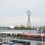 Die Stütze am Südufer der Norderelbe ist mit 129 Metern noch um ein Drittel höher als die im Alten Elbpark.