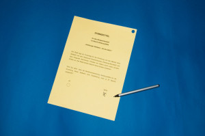 Der gelbe Stimmzettel - kreuzen Sie hier NEIN an